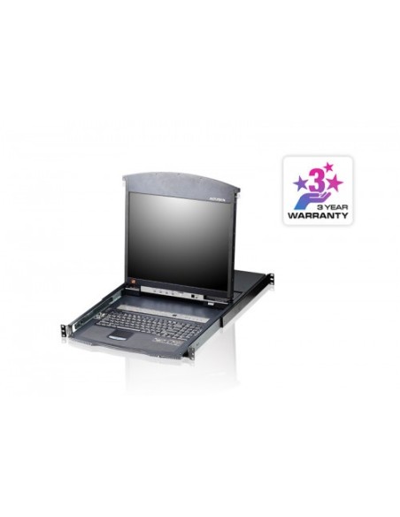 ATEN 978519 KL1508AM-AXA-SG ATEN Consola LCD dual rail con switch KVM integrado multi-interfaz Cat 5 de 8 puertos