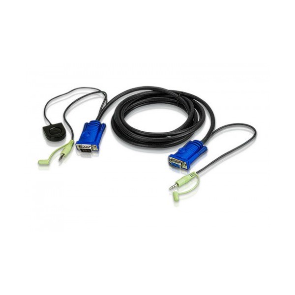 ATEN 978421 2L-5205B Aten 2L-5205B adaptador de cable de vídeo 5 m VGA (D-Sub) + 3,5mm Negro
