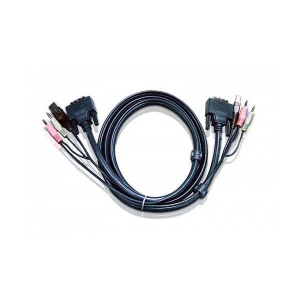 ATEN 978172 2L-7D02U Aten 6ft USB DVI-D Single Link cable para video, teclado y ratón (kvm) Negro 1,8 m