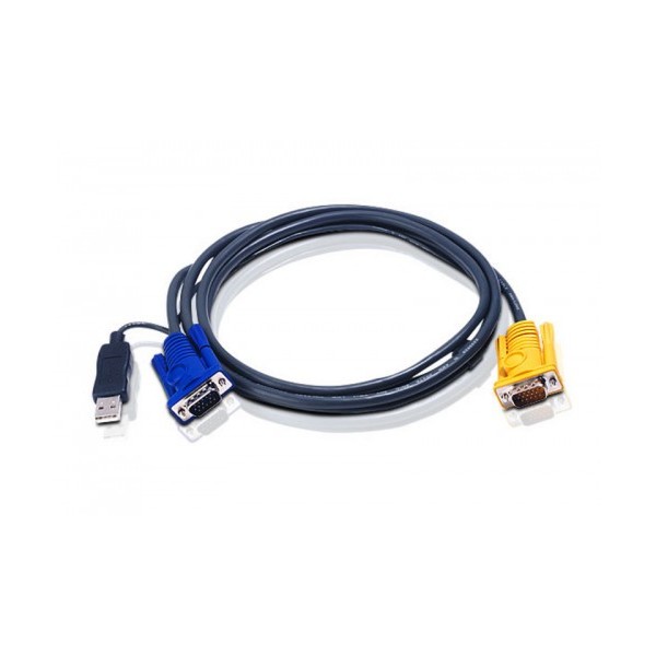 ATEN 978113 2L-5203UP ATEN CABLE KVM USB CON SPHD 3 EN 1 Y CONVERSOR PS/2 A USB INTEGRADO DE 3 M (2L-5203UP)