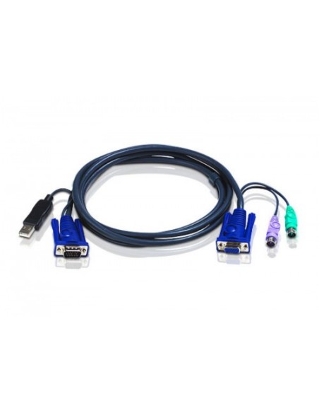 ATEN 978092 2L-5506UP Aten 2L5506UP cable para video, teclado y ratón (kvm) Negro 6 m