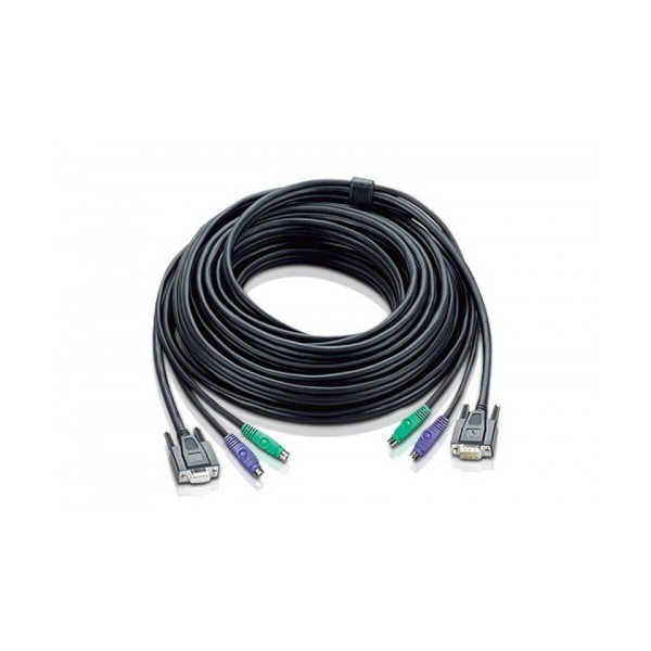 ATEN 977962 2L-1020P Aten 67ft PS/2 cable para video, teclado y ratón (kvm) Negro 20 m