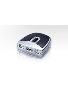ATEN 977701 US221A-AT Aten 2-Port USB 2.0 Peripheral Switch 480 Mbit/s Negro, Plata