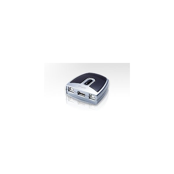 ATEN 977701 US221A-AT Aten 2-Port USB 2.0 Peripheral Switch 480 Mbit/s Negro, Plata