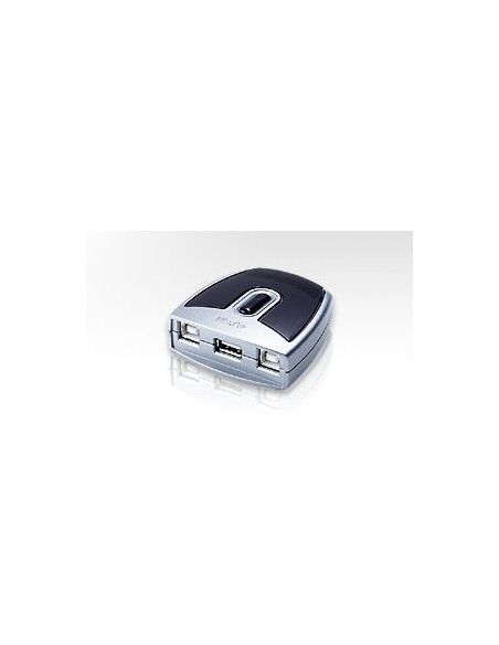 ATEN 977701 US221A-AT Aten 2-Port USB 2.0 Peripheral Switch 480 Mbit/s Negro, Plata