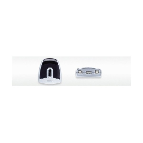ATEN 977701 US221A-AT Aten 2-Port USB 2.0 Peripheral Switch 480 Mbit/s Negro, Plata