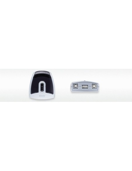 ATEN 977701 US221A-AT Aten 2-Port USB 2.0 Peripheral Switch 480 Mbit/s Negro, Plata