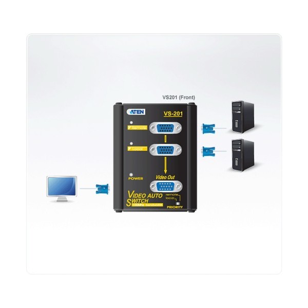 ATEN 976337 VS201-AT-G ATEN CONMUTADOR / SELECTOR / SWITCHVGA DE 2 PUERTOS (VS201-AT-G)