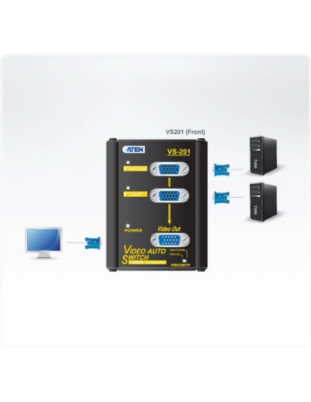 ATEN 976337 VS201-AT-G ATEN CONMUTADOR / SELECTOR / SWITCHVGA DE 2 PUERTOS (VS201-AT-G)