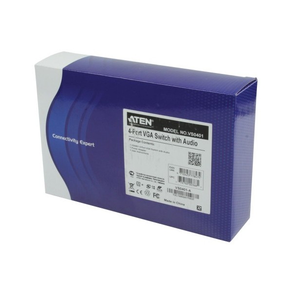 ATEN 976329 VS0401-AT-G ATEN CONMUTADOR / SELECTOR / SWITCHVGA / AUDIO DE 4 PUERTOS CON AUDIO RS-232 (VS0401-AT-G)