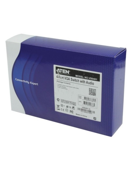 ATEN 976329 VS0401-AT-G ATEN CONMUTADOR / SELECTOR / SWITCHVGA / AUDIO DE 4 PUERTOS CON AUDIO RS-232 (VS0401-AT-G)