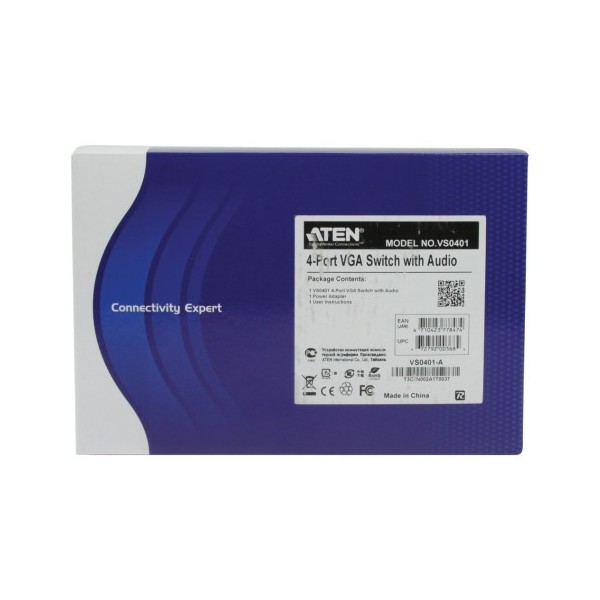 ATEN 976329 VS0401-AT-G ATEN CONMUTADOR / SELECTOR / SWITCHVGA / AUDIO DE 4 PUERTOS CON AUDIO RS-232 (VS0401-AT-G)