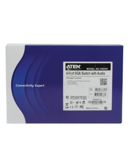 ATEN 976329 VS0401-AT-G ATEN CONMUTADOR / SELECTOR / SWITCHVGA / AUDIO DE 4 PUERTOS CON AUDIO RS-232 (VS0401-AT-G)