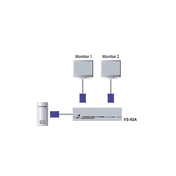 ATEN 976100 VS92A-AT-G ATEN DISTRIBUIDOR / SPLITTER VGA DE 2 PUERTOS (350MHZ) (VS92A-AT-G)
