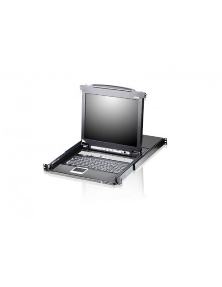 ATEN 975801 CL5716N-ATA-SG Aten Consola LCD single rail con switch KVM integrado VGA PS/2-USB de 16 puertos