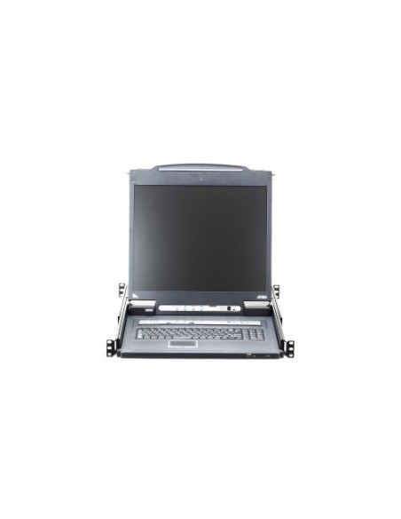 ATEN 975799 CL5708IN-ATA-SG Aten Consola LCD single rail con switch KVM por IP integrado VGA PS/2-USB de 8 puertos con acceso co