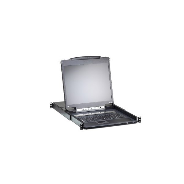 ATEN 975799 CL5708IN-ATA-SG Aten Consola LCD single rail con switch KVM por IP integrado VGA PS/2-USB de 8 puertos con acceso co
