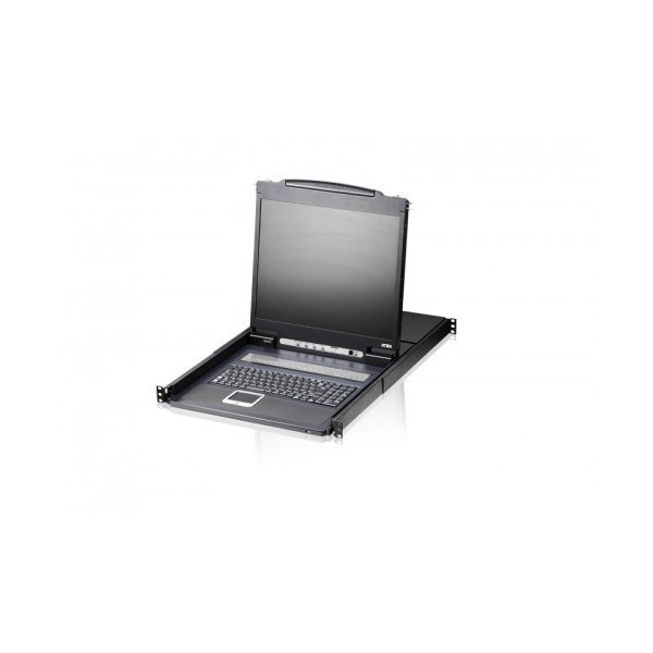 ATEN 975764 CL1308N-ATA-SG Aten Consola LCD single rail con switch KVM integrado VGA PS/2-USB de 8 puertos