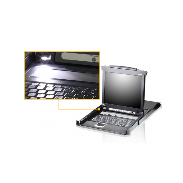 ATEN 975721 CL5708M-ATA-SG ATEN CONSOLA CL5708M (SPANISH KEYBOARD / 2X-K06 SG) 8-PORT SINGLE RAIL 17" LCD KVM SWITCH WITH USB PE