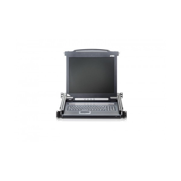 ATEN 975633 CL1000M-ATA-SG ATEN CONSOLA CL1000M (SPANISH KEYBOARD / 2X-K06 SG) SINGLE RAIL 17" LCD CONSOLE (USB - VGA)