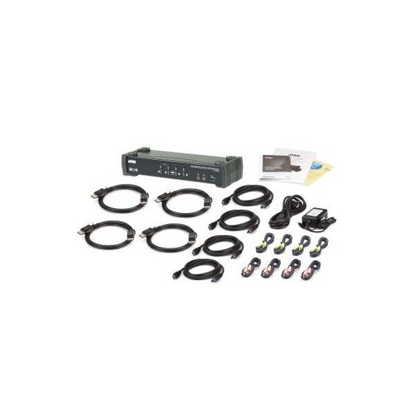 ATEN 975369 CS1924M-AT-G ATEN Switch KVMP™ DisplayPort 4K MST USB 3.0 de 4 puertos (cables incluidos)