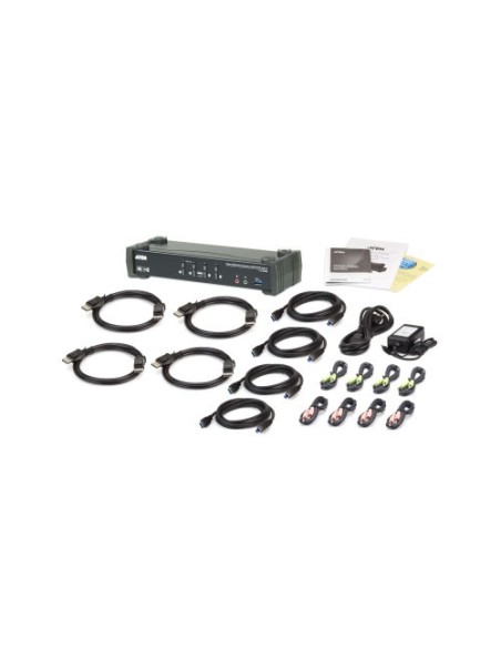 ATEN 975369 CS1924M-AT-G ATEN Switch KVMP™ DisplayPort 4K MST USB 3.0 de 4 puertos (cables incluidos)
