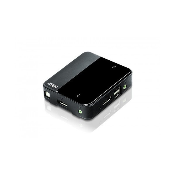 ATEN 975300 CS782DP-AT ATEN SWITCH KVM DISPLAYPORT/AUDIO USB DE 2 PUERTOS (COMPATIBLE CON 4K, CABLES INCLUIDOS) (CS782DP-AT)