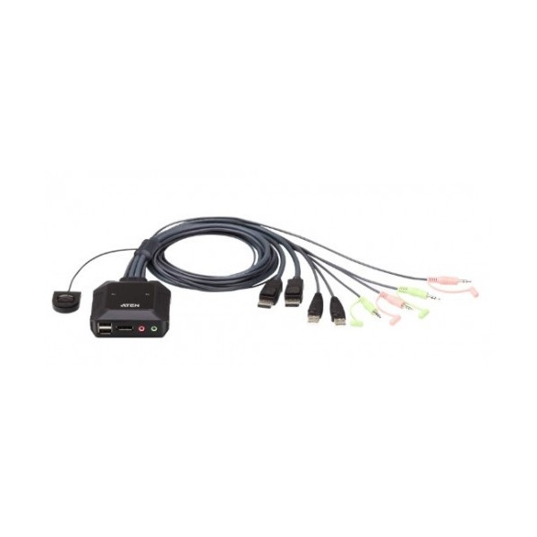 ATEN 975094 CS22DP-AT ATEN SWITCH KVM FORMATO CABLE DISPLAYPORT USB DE 2 PUERTOS SELECTOR REMOTO DE PUERTO (CS22DP-AT)