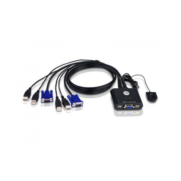 ATEN 975078 CS22U-AT ATEN SWITCH KVM FORMATO CABLE VGA USB DE 2 PUERTOS CON SELECTOR REMOTO DE PUERTO (CS22U-AT)
