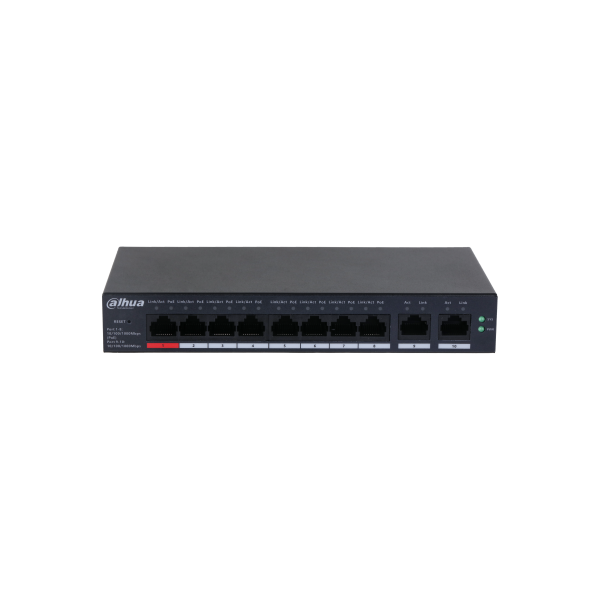 DAHUA 1374043 1.0.01.20.11244-9001 DH-CS4010-8GT-110: DAHUA SWITCH CLOUD MANAGED L2, 10 PUERTOS, 8 RJ45 GIGABIT POE + 2 RJ45 GIG