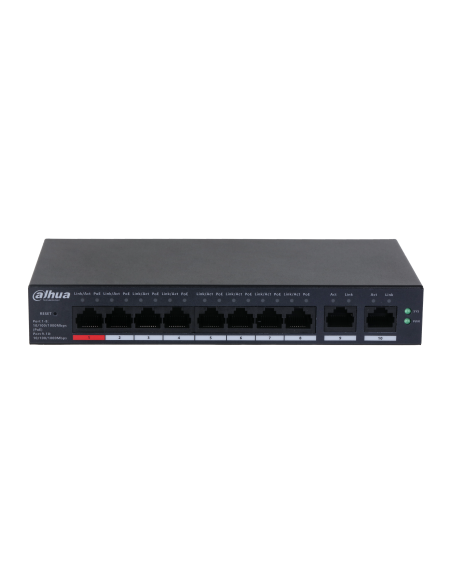 DAHUA 1374043 1.0.01.20.11244-9001 DH-CS4010-8GT-110: DAHUA SWITCH CLOUD MANAGED L2, 10 PUERTOS, 8 RJ45 GIGABIT POE + 2 RJ45 GIG
