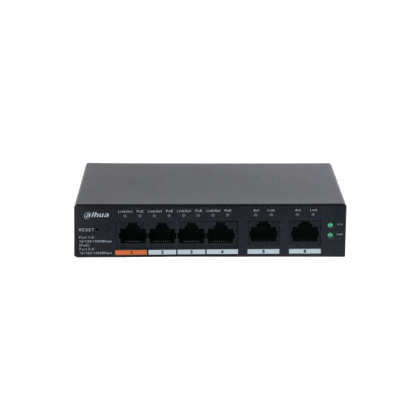 DAHUA 1374042 1.0.01.20.11243-9001 DH-CS4006-4GT-60: DAHUA SWITCH CLOUD MANAGED L2, 6 PUERTOS, 4 RJ45 GIGABIT POE + 2 RJ45 GIGAB