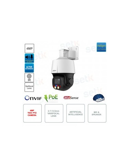 DAHUA 1371416 1.0.01.07.14951-9001 DH-SD3E405DB-GNY-A-PV1: DAHUA CAMARA IP PTZ TIOC WIZSENSE 4MP, ZOOM OPTICO 5X, LENTE 2.7-13.5