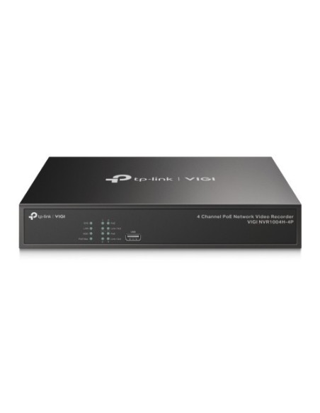 TP-LINK 1369493 VIGI NVR1004H-4P TP-Link VIGI NVR1004H-4P Grabadore de vídeo en red (NVR) Negro