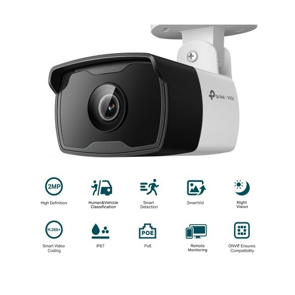 TP-LINK 1369449 VIGI C320I(2.8MM) TP-Link VIGI C320I Bombilla Cámara de seguridad IP Exterior 1920 x 1080 Pixeles Techo/Pared/Po