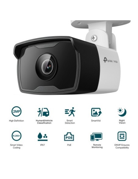 TP-LINK 1369449 VIGI C320I(2.8MM) TP-Link VIGI C320I Bombilla Cámara de seguridad IP Exterior 1920 x 1080 Pixeles Techo/Pared/Po