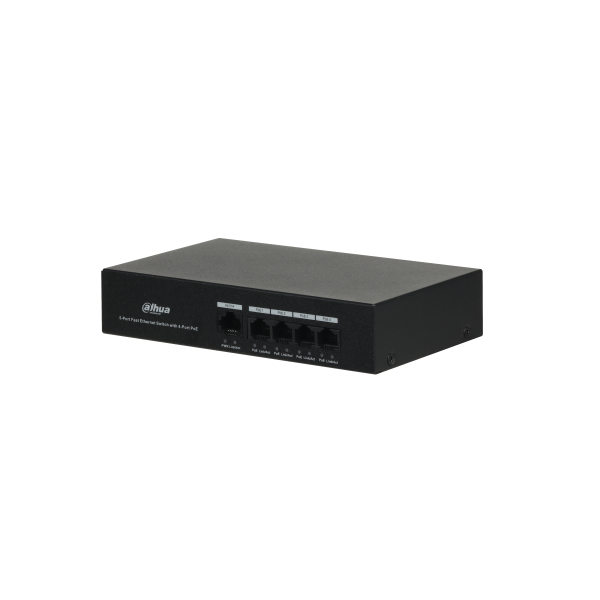 DAHUA 1363472 1.0.01.20.10512-0134 DH-PFS3005-4ET-36: DAHUA SWITCH POE NO GESTIONABLE L2, 5 PUERTOS, 4 RJ45 10/100M POE + 1 RJ45