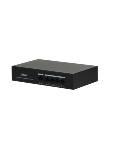 DAHUA 1363472 1.0.01.20.10512-0134 DH-PFS3005-4ET-36: DAHUA SWITCH POE NO GESTIONABLE L2, 5 PUERTOS, 4 RJ45 10/100M POE + 1 RJ45