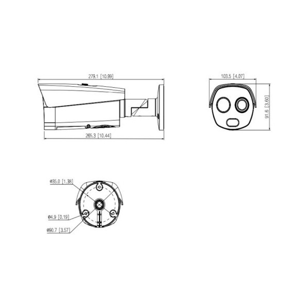 DAHUA 1363311 1.0.01.34.13075 DHI-TPC-BF4441-B19F8-BW-S2: DAHUA CAMARA IP BULLET DUAL TERMICA + VISIBLE, TERMICA 400X300 19MM, V