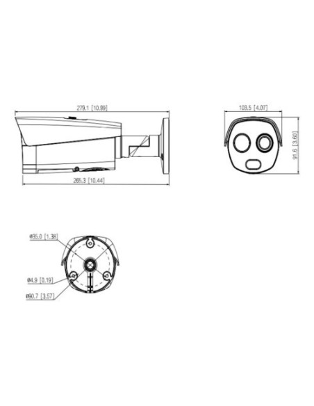 DAHUA 1363311 1.0.01.34.13075 DHI-TPC-BF4441-B19F8-BW-S2: DAHUA CAMARA IP BULLET DUAL TERMICA + VISIBLE, TERMICA 400X300 19MM, V