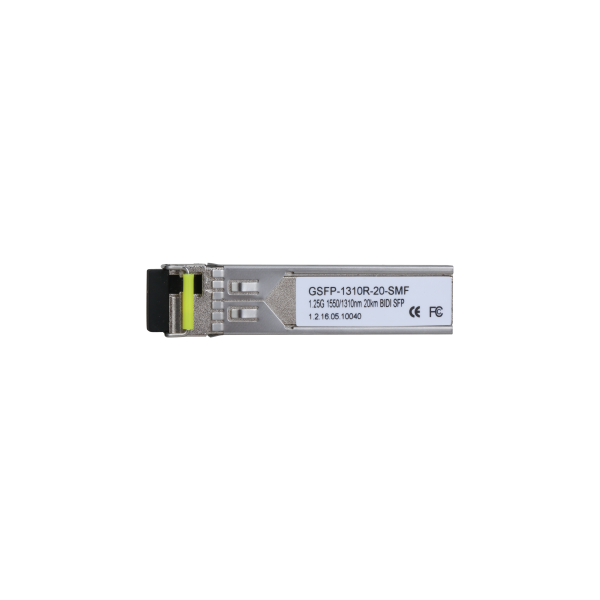 DAHUA 1363025 1.0.01.20.10750 GSFP-1310R-20-SMF: DAHUA MODULO OPTICO SFP GIGABIT, FIBRA MONOMODO SIMPLE, LC, 1GBPS, 1550NM TX/13