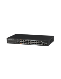 DAHUA 1362064 1.0.01.20.10369-0027 DH-PFS3125-24ET-190: DAHUA SWITCH POE+ NO GESTIONABLE L2, 25 PUERTOS, 24 RJ45 10/100M POE + 1
