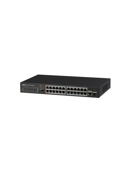 DAHUA 1362064 1.0.01.20.10369-0027 DH-PFS3125-24ET-190: DAHUA SWITCH POE+ NO GESTIONABLE L2, 25 PUERTOS, 24 RJ45 10/100M POE + 1
