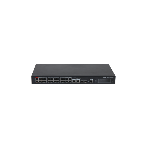 DAHUA 1362060 1.0.01.20.10735-0049 DH-PFS4226-24ET-360-V3: DAHUA SWITCH POE+ GESTIONABLE L2, 26 PUERTOS, 24 RJ45 10/100M POE + 2