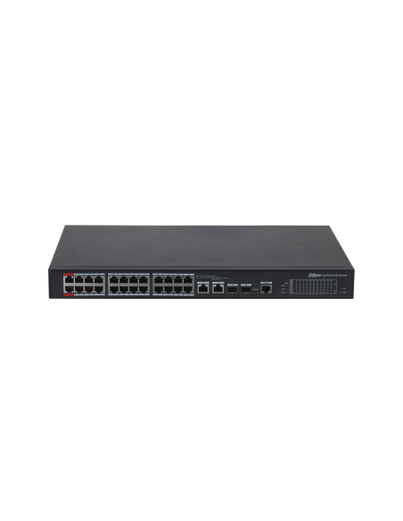 DAHUA 1362060 1.0.01.20.10735-0049 DH-PFS4226-24ET-360-V3: DAHUA SWITCH POE+ GESTIONABLE L2, 26 PUERTOS, 24 RJ45 10/100M POE + 2