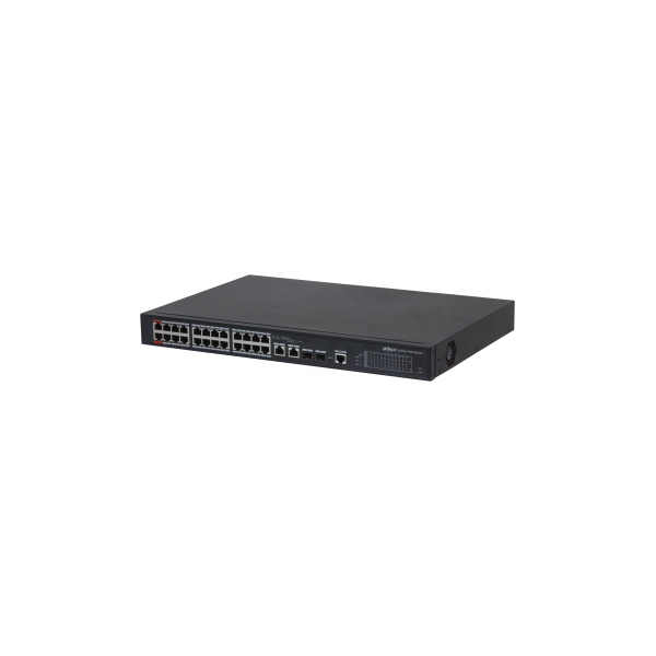 DAHUA 1362060 1.0.01.20.10735-0049 DH-PFS4226-24ET-360-V3: DAHUA SWITCH POE+ GESTIONABLE L2, 26 PUERTOS, 24 RJ45 10/100M POE + 2