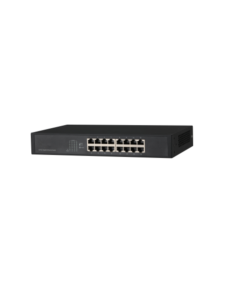 DAHUA 1362054 1.0.01.20.10279 DH-PFS3016-16GT: DAHUA SWITCH GIGABIT NO GESTIONABLE L2, 16 PUERTOS RJ45 10/100/1000M, CAPACIDAD D