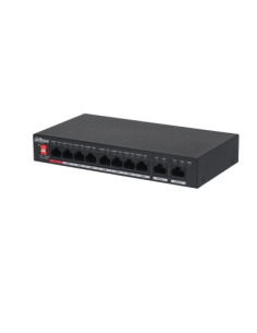 DAHUA 1362047 1.0.01.20.10619 DH-PFS3010-8ET-96-V2: DAHUA SWITCH POE NO GESTIONABLE L2, 10 PUERTOS, 8 RJ45 10/100M POE + 2 RJ45 