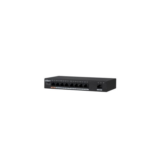 DAHUA 1362041 1.0.01.20.10647-0038 DH-PFS3009-8ET1GT-96-V2: DAHUA SWITCH POE NO GESTIONABLE L2, 9 PUERTOS, 8 RJ45 10/100M POE + 