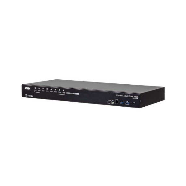 ATEN 1351281 CS18208-AT-G ATEN 8-PORT USB TRUE 4K HDMI KVM SWITCH WITH USB 3.0 PERIPHERAL SUPPORT AND BROADCAST MODE (CS18208-AT